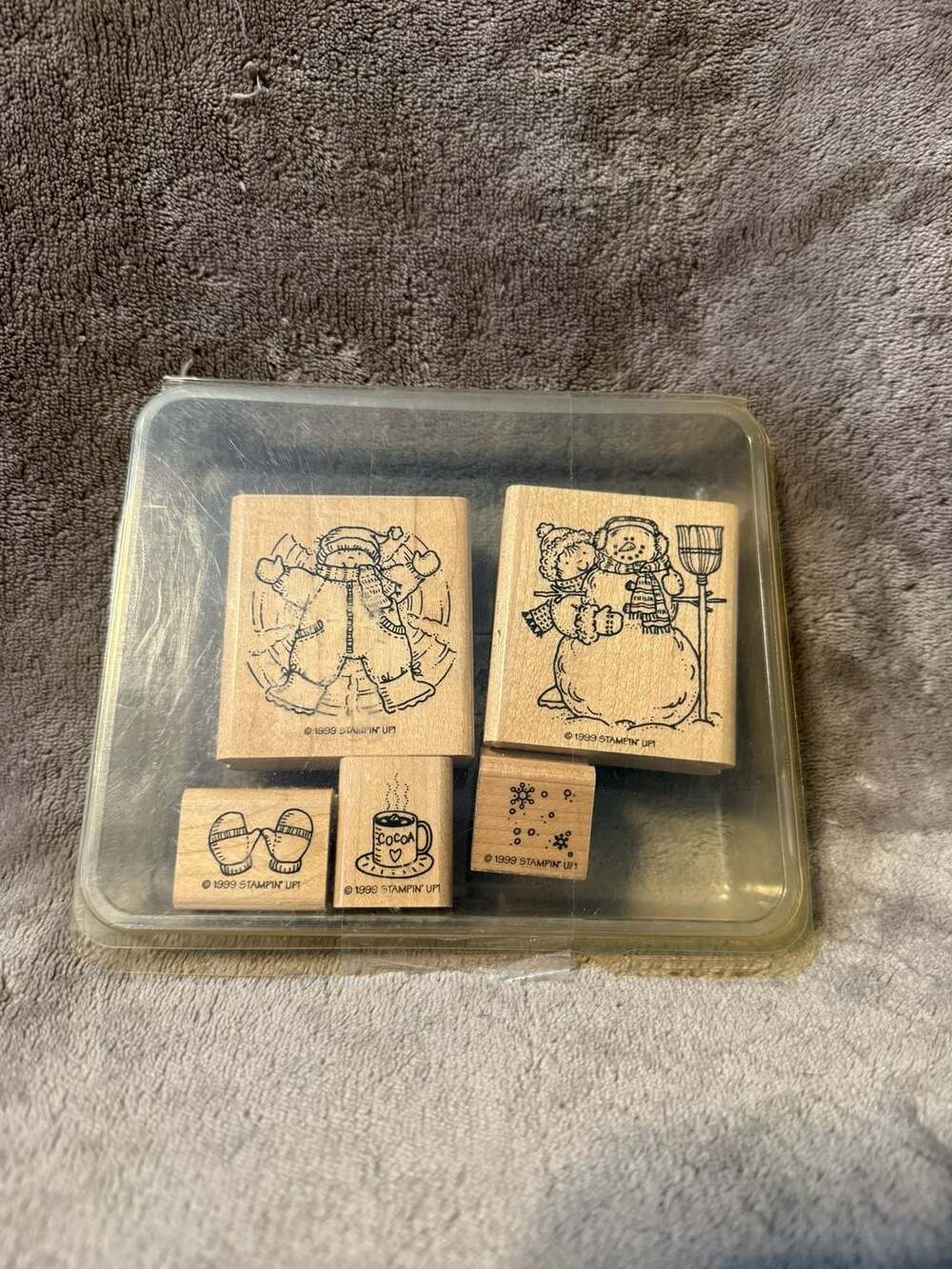 Stampin' Up! 1999 Snow Angels Wood Mounted Rubber Stamp Set